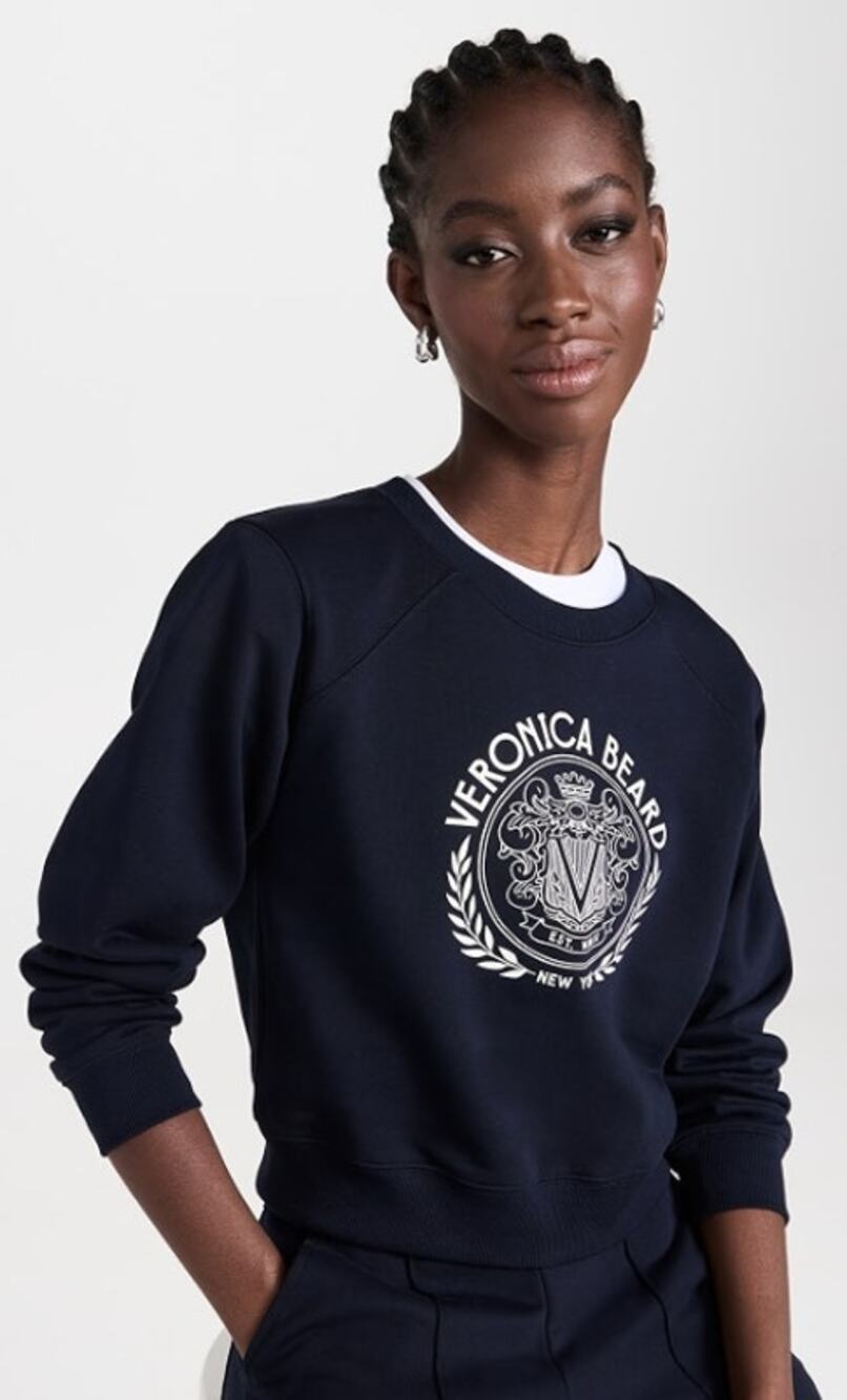 Veronica Beard Beaumont Logo Sweatshirt Navy White Crewneck Medium Casual